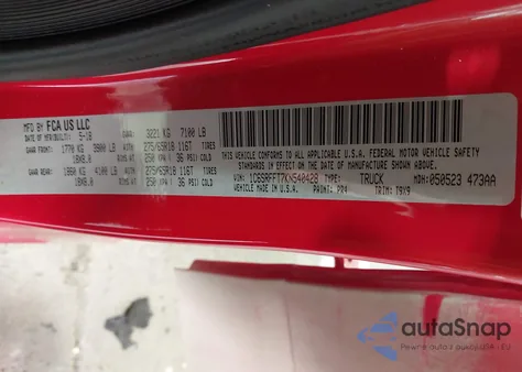 2019 Ram 1500 Big Horn/Lone Star 4X4 5'7 Box из США, поврежденный, VIN 1C6SRFFT7KN540428